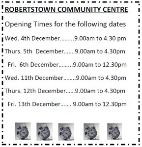 Robertstown Community Centre - Chistmas times