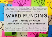 Ward Funding available for sporting or community groups