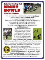 Register for Night Bowls by 30th Sept 2016