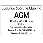 Eudunda Sporting Club Inc AGM 10th Oct 2016