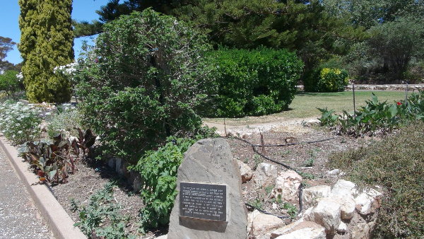 Eudunda Gardens - the original more traditional garden area with Bert Aesche Plaque