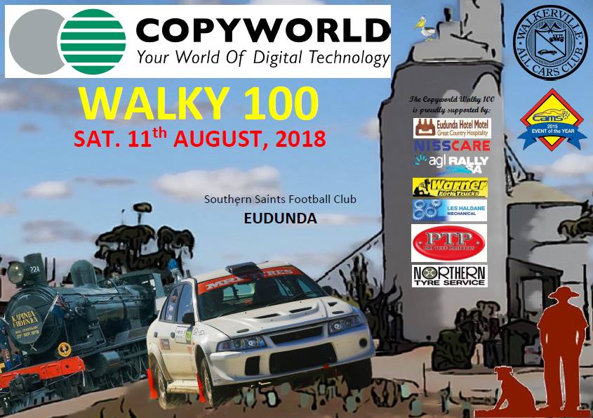 Copyworld Walky 100 Rally – Eudunda Start 9am 11th Aug 2018