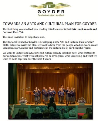 TOWARDS AN ARTS AND CULTURAL PLAN FOR GOYDER - PDF